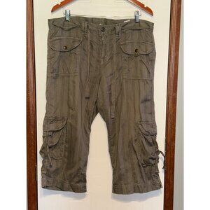 Lucky Brand by Gene Montesano Green Cropped Cargo Pants Size 32